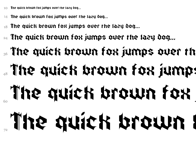 Zkalpelbar eYe/FS font waterfall